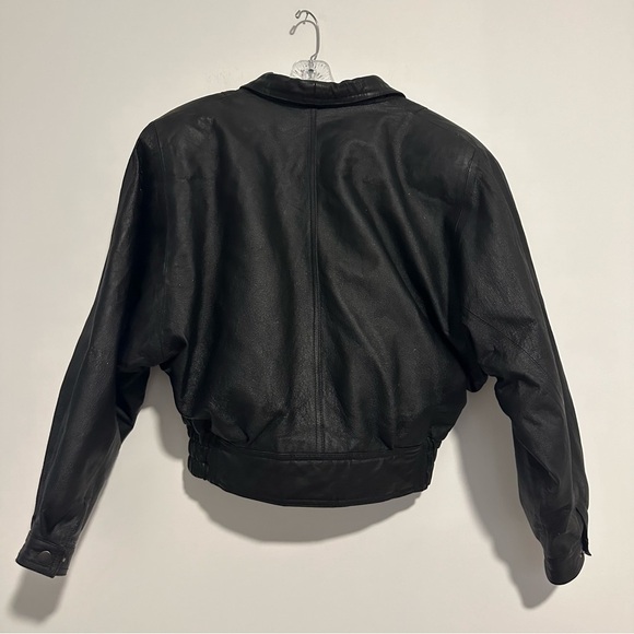 Vintage American leather black biker jacket - Picture 4 of 11